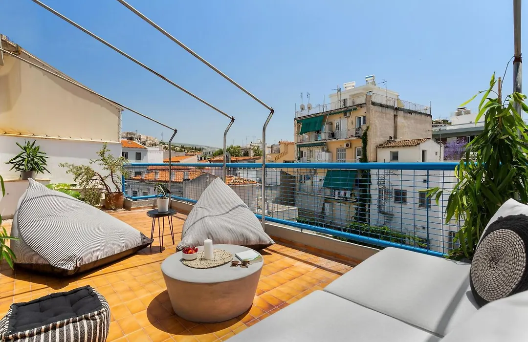 Acropolis View 2-bedroom Apt, Minimal-safari Vibe, Big Balcony! * Athen